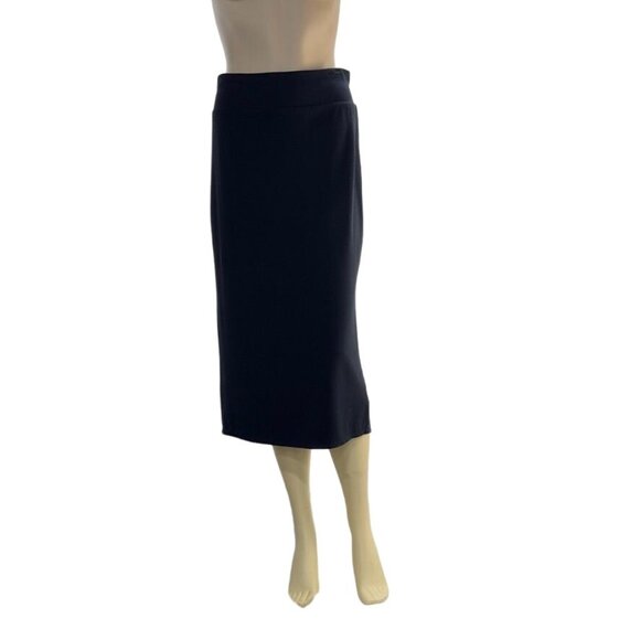 FREE PEOPLE Women's Skirt Black Knit Straight Column Bodycon Midi Pull-on Size M - Picture 10 of 11